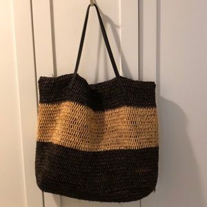 Michael Stars Black ans tan woven bag.